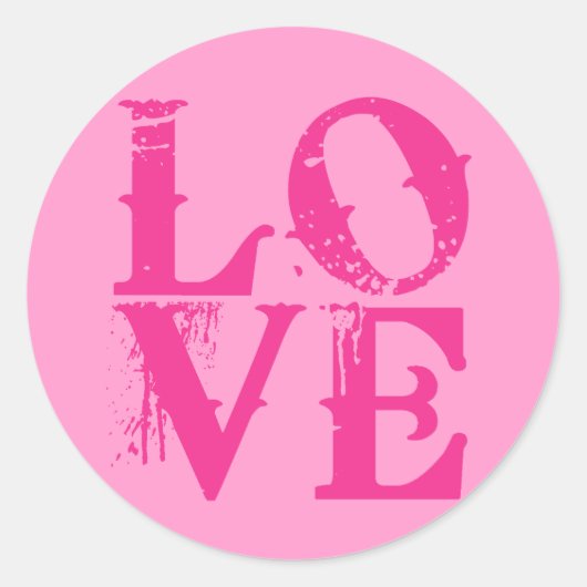 Sticker LOVE en rose (Devant)