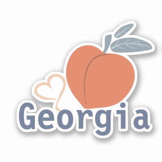 Sticker Love Georgia Peach (Devant)