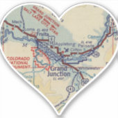 Sticker Love Grand Junction Carte Vintage (Devant)