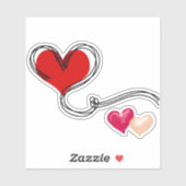 Sticker Love Heart Cute  (Feuille)