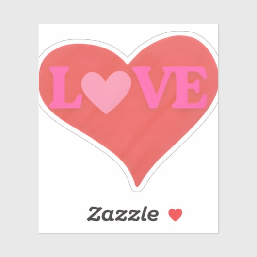 Sticker  LOVE Heart Cute Typography  (Feuille)