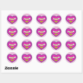 Sticker Love Heart Round (Feuille)