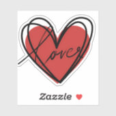 Sticker  Love Heart Scribble (Feuille)