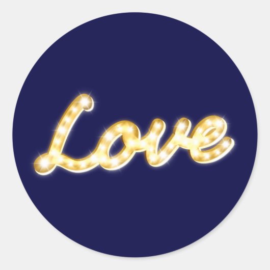 Sticker Love in Marquee Lights - marine (Devant)