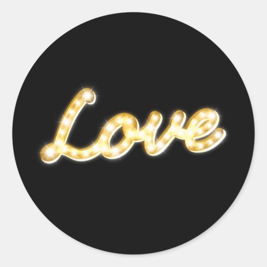 Sticker Love in Marquee Lights - noir (Devant)