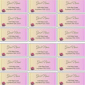Sticker Love is in Bloom Pink Roses Wedding Guest Address (Devant)