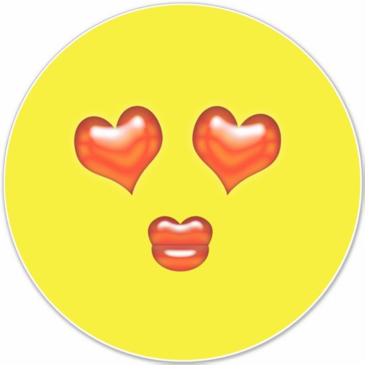 Sticker Love Kiss Hearts Emoji (Devant)