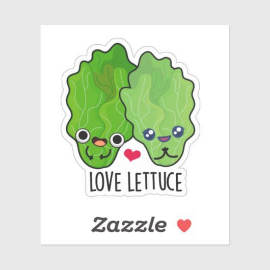 Sticker Love Lettuce Funny Veggie Pun (Feuille)