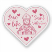 Sticker Love Like St Valentine Heart Doodle Drawing (Devant)