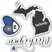 Sticker Love Michigan 3 conceptions différentes (Devant)