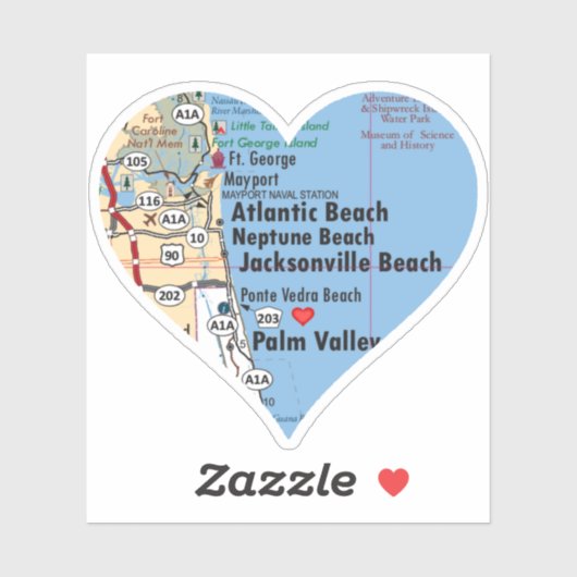 Sticker Love Neptune Beach FL (Feuille)