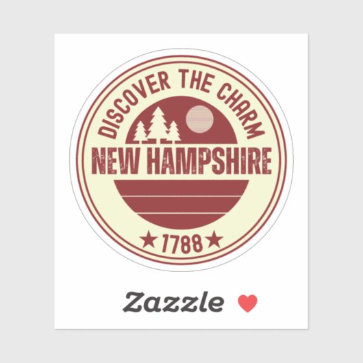 Sticker Love NH - New Hampshire Carte Souvenir (Feuille)