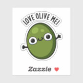 Sticker Love Olive Me Drôle Pun de nourriture (Feuille)