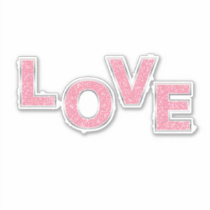 Sticker Love Parties scintillant rose