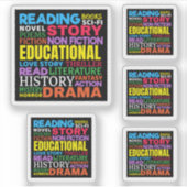 Sticker Love Reading Books - Genre Word Art (Devant)