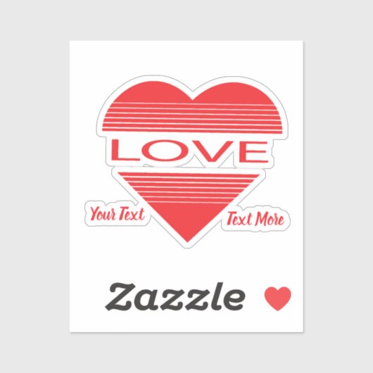 Sticker Love & Romance Concept Design with Heart Elements (Feuille)