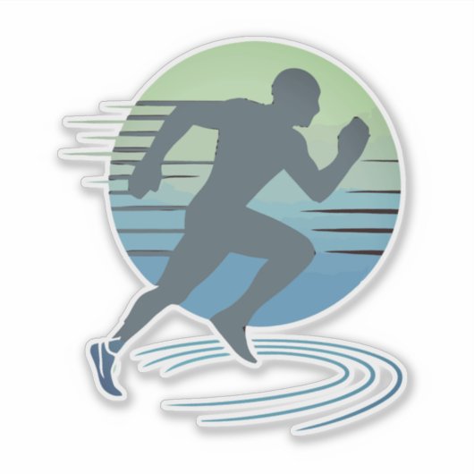 Sticker Love Runner Marathon Compétitive Runner Event (Devant)