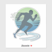Sticker Love Runner Marathon Compétitive Runner Event (Feuille)