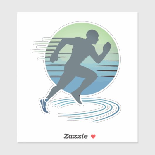 Sticker Love Runner Marathon Compétitive Runner Event (Feuille)