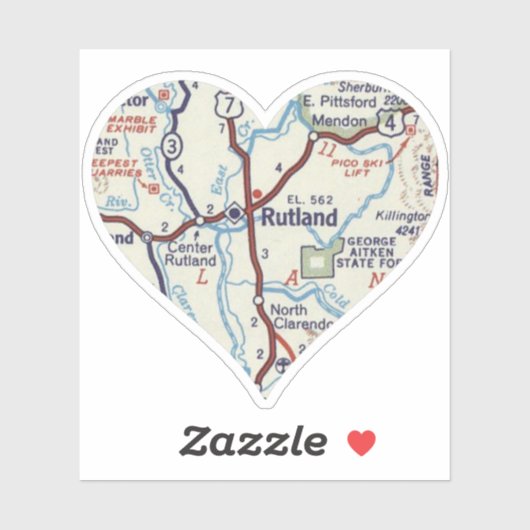 Sticker Love Rutland Vermont (Feuille)