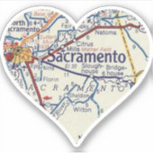 Sticker Love Sacramento Carte Vintage (Devant)