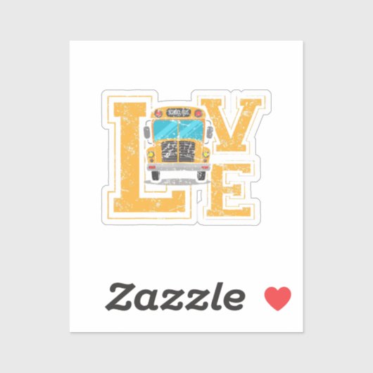 Sticker Love School Bus Driver TShirt For Men Women Bus Dr (Feuille)