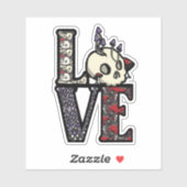 Sticker Love Skulls & Mushrooms (Feuille)