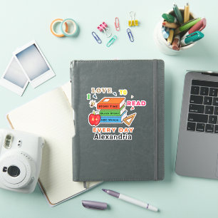 Sticker Love To Read Books Reader Lecture Personnaliser