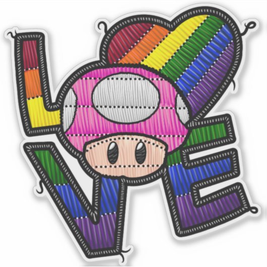 Sticker Love Toad - Arc-en-ciel (Devant)