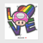 Sticker Love Toad - Arc-en-ciel (Feuille)