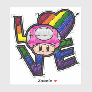 Sticker Love Toad - Arc-en-ciel