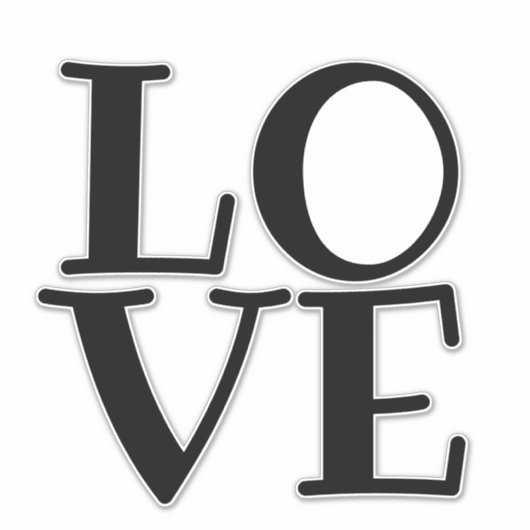 Sticker LOVE Typographie Citations et paroles (Devant)