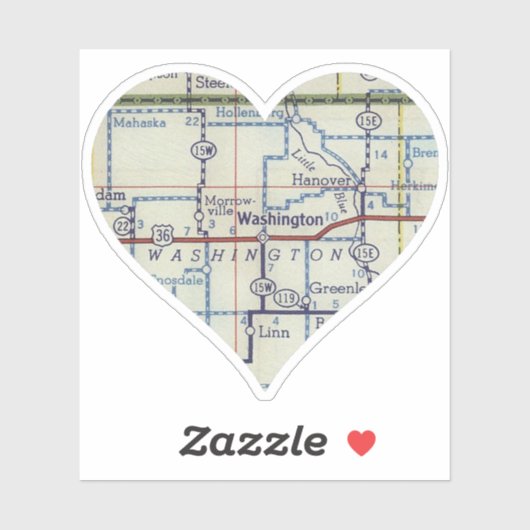 Sticker Love Washington Kansas (Feuille)