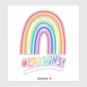 Sticker Love Wins Fun Rainbow Colors Texte (Feuille)