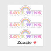 Sticker Love Wins - LGBT / Gay pride Rainbow (Feuille)