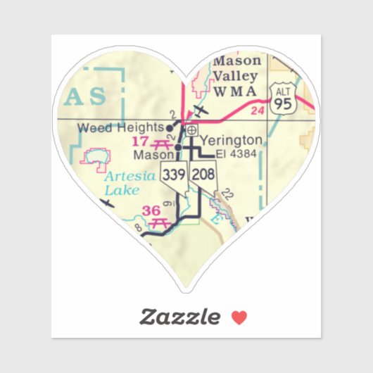 Sticker Love Yerington NV (Feuille)