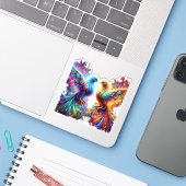 Sticker Lovely Doves Love (Ordinateur portable avec iPhone)