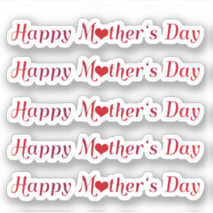 Sticker Lovely Happy Mother's Day Typographie Texte de coe