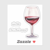 Sticker Lover à vin rouge avec des phrases de vin  (Feuille)