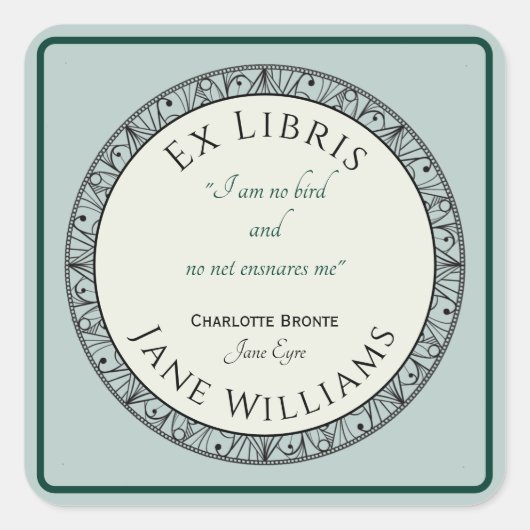 Sticker Lover Bleu Personnalisé Bookplate (Devant)