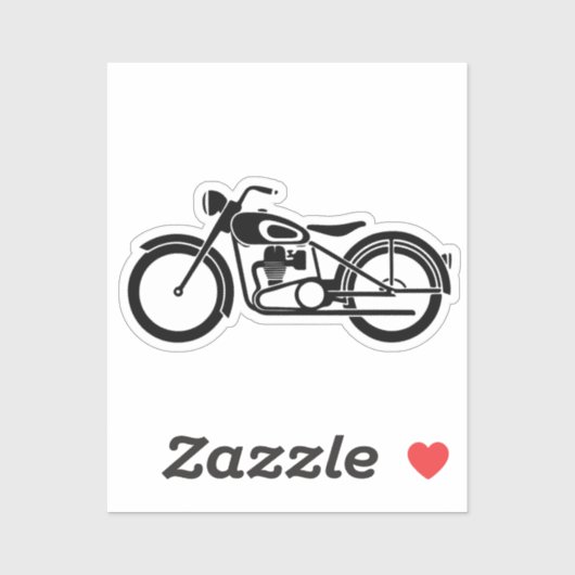 Sticker Lover moto rétro (Feuille)