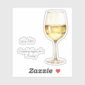 Sticker Lover Vin Blanc avec Phrases Vin Amusantes (Feuille)