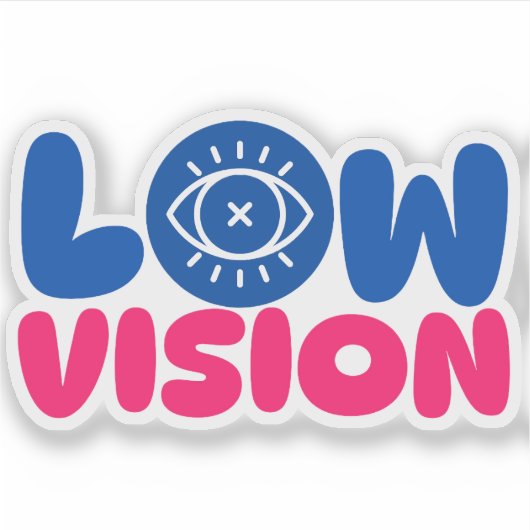 Sticker Low Vision - blue and pink (Devant)