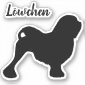 Sticker Lowchen Chien Silhouette Vinyl Decal (Devant)