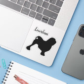 Sticker Lowchen Chien Silhouette Vinyl Decal (Ordinateur portable avec iPhone)
