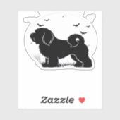 Sticker Lowchen Dog � Halloween Moon Silhouette Classic T- (Feuille)