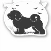 Sticker Lowchen Dog � Halloween Moon Silhouette Classic T- (Devant)