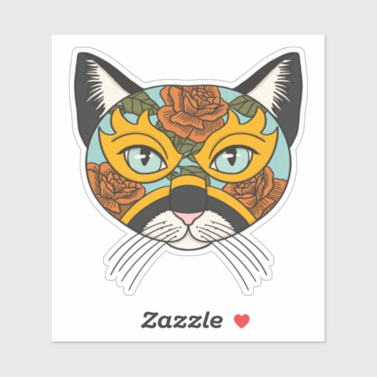 Sticker Lucha Libre Cat (Feuille)