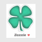 Sticker Lucky 4 Leaf Irish Clover extra sm embuscade (Feuille)