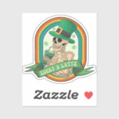 Sticker Lucky A Latte - Squelette, Café et Cloches (Feuille)